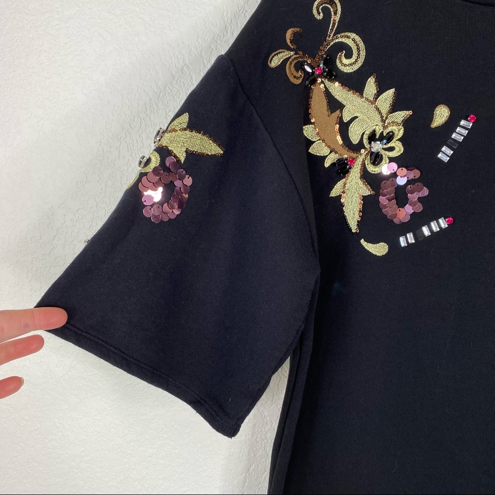 Zara Black Cotton Beaded Embroidered Shirt Dress - Picture 5 of 8